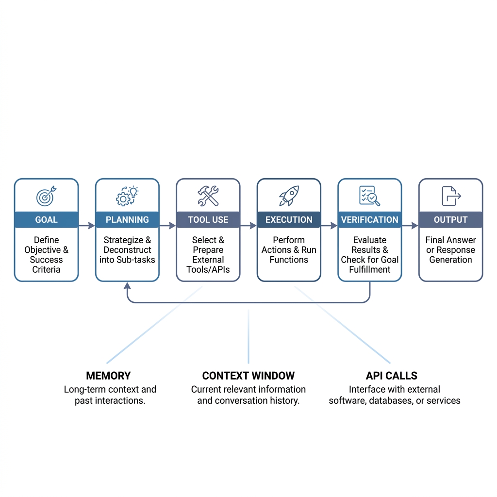 Concept illustrating autonomous AI agents